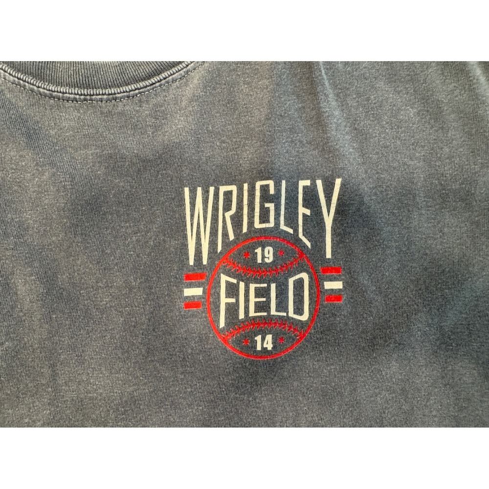 Comfort Colors Wrigley Field Shirt Mens L Blue Good Chicago Baseball Long Sleeve - Picture 3 of 9